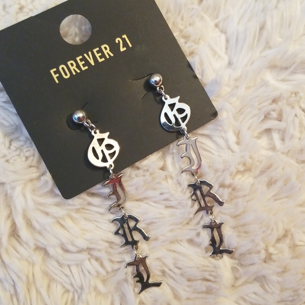 Old English Gothic Forever 21 GIRL earrings